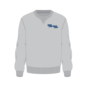 Sweatshirt BCBC Logo gris sport — logo Bon Cop Bad Cop bleu marine poitrine gauche, édition limitée